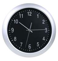 Часы настенные Бюрократ WallC-R02P, круглые d=30,5 см, пластик, серебристый