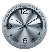 Часы настенные Бюрократ WallC-R05P, круглые d=30,5 см, пластик, серебристый