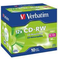 Диски Verbatim CD-RW 700 Мб 12*Jewel/10 43148 Hi-speed