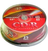 Диск CD-R VS 700Mb, 52x, cakebox/25шт, записываемый