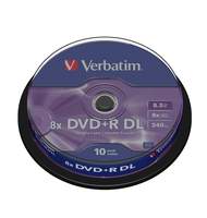 Диск DVD+R Verbatim 4.7Gb, 16х, cakebox/10шт, записываемый