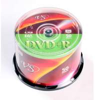 Диск DVD+R VS 4,7GB, 16x cakebox/50шт, записываемый