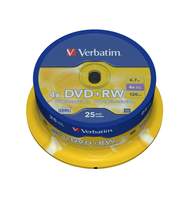 Диск Dvd+Rw Verbatim  4.7Гб, 4X, 25Шт/Уп, Cake Box, Перезаписываемый