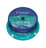 Диск Dvd-Rw Verbatim  4.7Гб, 4X, 25Шт/Уп, Cake Box, Перезаписываемый