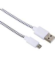 Кабель Hama H-20075 Cotton microUSB (m)-USB 2.0 (m) белый 1м универсальный (00020075)