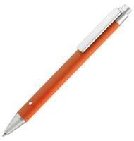 Ручка шариковая Button Up оранжевая с серебристым
