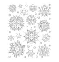 Украшение оконное Серебряные снежинки из ПВХ с раскраской 30х38см 