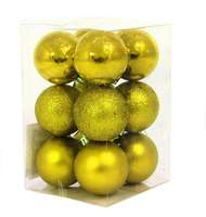 Набор из 12-ти пластиковых шаров, 5 см, цвет-золотой