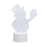 Фигура светодиодная на подставке Снеговик с подарком 2D, RGB 