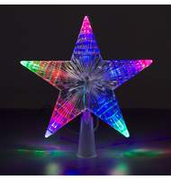 Звезда на ель ЗОЛОТАЯ СКАЗКА 10 LED, 16,5 см, прозрачный корпус, 3 цвета, на батарейках