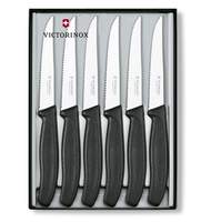Набор ножей Victorinox Swiss Classic (6.7233.6G) для стейка заточка: серрейторная черный (6шт. в наборе) 110мм подарочная коробка