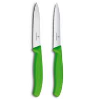 Набор ножей Victorinox Swiss Classic (6.7796.L4B) для овощей заточка: прямая и серрейторная зеленый (2шт. в наборе) 100мм блистер