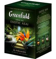 Чай Greenfield Exotic Asai, зеленый в пирамидках в термосаше, 20 пакетиков