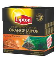 Чай Lipton Orange Jaipur, черный с цедрой апельсина, пирамидки, 20 пак/уп