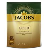 Кофе Jacobs Gold натуральный растворимый сублимированный  140г пакет