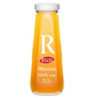 Сок Rich яблоко стеклянная бутылка 0,2л 12 шт/уп