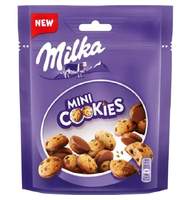 Печенье Milka Mini cookies с кусочками шоколада, покрытое молоч.шок.,100 г
