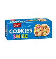 Печенье Bergen Smile Cookies с кус. шокол. и шок. драже, покр. глаз., 130г