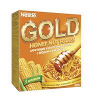 Завтрак Хлопья кукурузные Nestle Gold с медом и арахисом 300г