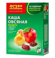 Каша Овсяная Ясно Солнышко ассорти №3 (абрикос, яблоко, изюм), 270г