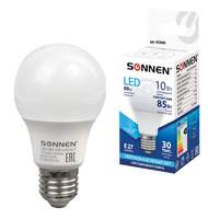 Лампа светодиодная SONNEN, 10(85)Вт, цоколь Е27,груша,нейтральный белый,30000ч, LED A60-10W-4000-E27