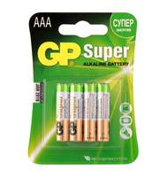 Батарейка GP Super AAA/LR03/24A алкалиновая, 4шт/блистер