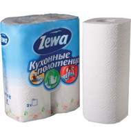 Полотенца бумажные Zewa  2-слойные ,белые, с тиснением, 2 рул/уп