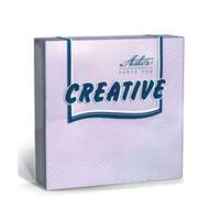 Салфетки бумажные Aster Creative 33х33 см, 3-слойные, белые, с тиснением,20 шт