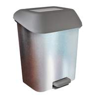 Ведро-контейнер для мусора (урна) Svip,15л, с педалью, прямоугольное, с металл. покрытием