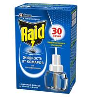 Жидкость от комаров для фумигатора Raid, 30 ночей, картонная коробка