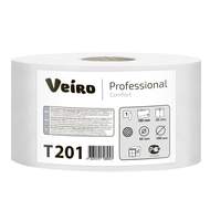 Туалетная бумага в средних рулонах Veiro Comfort , цвет белый, 180м, 1-сл.(для диспесеров 1402-0207; 1417-0321) 12 рул/упак T201