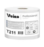 Туалетная бумага в стандартных рулонах Veiro Comfort , цвет белый, 80м, 2-сл.(для диспесера 1402-0215) 12 рул/упак T211