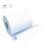 Полотенца бумажные в рулонах OfficeClean (H1), 1-слойные, 200м/рул, белые, 6 шт/уп