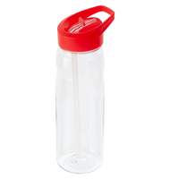 Спортивная бутылка Start прозрачная с красной крышкой