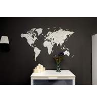 Деревянная карта мира World Map Wall Decoration Medium, белая