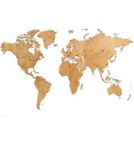 Деревянная карта мира World Map Wall Decoration Exclusive, дуб