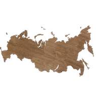 Деревянная карта России, орех
