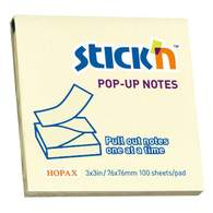 Бумага для заметок с клеевым краем STICK'N HOPAX POP-UP, 76*76 мм, желтый, 100 л