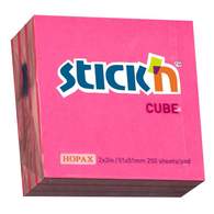 Бумага для заметок с клеевым краем STICK'N HOPAX, 51*51 мм, 2 цвета (малиновый-розовый), 250 л