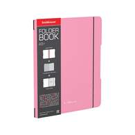 Тетрадь общая ученическая в съемной пластиковой обложке ErichKrause FolderBook Pastel, розовый, А5+, 48 листов, клетка