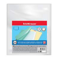 Набор пластиковых обложек ErichKrause Fizzy Clear для тетрадей и дневников, с клеевым краем, 212х395мм, 80 мкм, 10 шт/уп