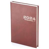 Ежедневник датированный 2024 А5+ бумвинил(коричневый) 
