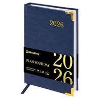 Ежедневник датированный 2026, А5, 138x213 мм, BRAUBERG 