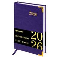 Ежедневник датированный 2026, А5, 138x213 мм, BRAUBERG 
