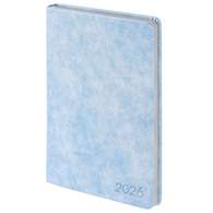 Ежедневник датированный 2026, А5, 138х213 мм, BRAUBERG "Ice", под кожу, голубой