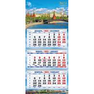 Календарь настенный 3-х блочный ,2023,Москва,3 спир,офс,310х680