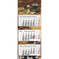 Календарь настенный 3-х блочный ,2023,ПРЕМ ТРИО Кофе,340х840,1223008