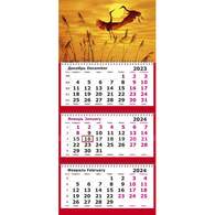 Календарь настенный 3-х блочный 2024, 305х697, Журавли, 3 спир,80г/м2
