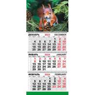 Календарь настенный 3-х блочный Трио Стандарт,2024, 295х710, Белочка 
