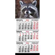 Календарь настенный 3-х блочный Трио Стандарт, 2024, 295х710, Крошка Енот 
